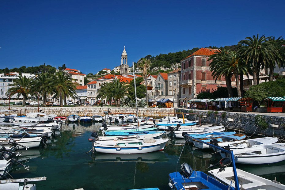 Port and Bell Tower in Hvar