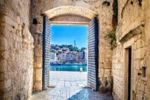 Trogir gates, old town