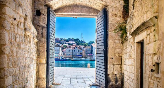 Trogir gates, old town