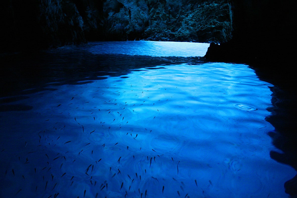 Spectacular interior of Blue Cave