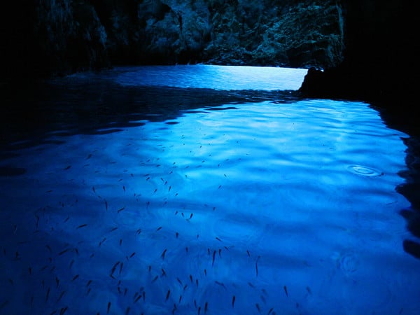 Spectacular interior of Blue Cave