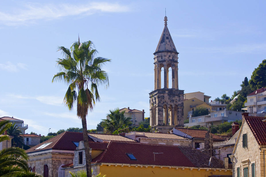 Bell towe in Hvar town