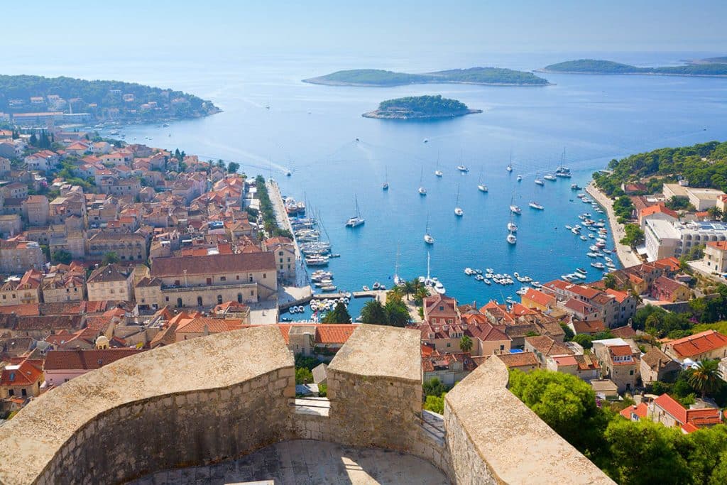 View on Hvar and Pakleni islands from Fortica fortress