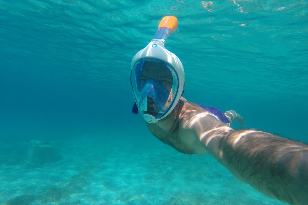 selfie underwater in Blue Lagoon Croatia