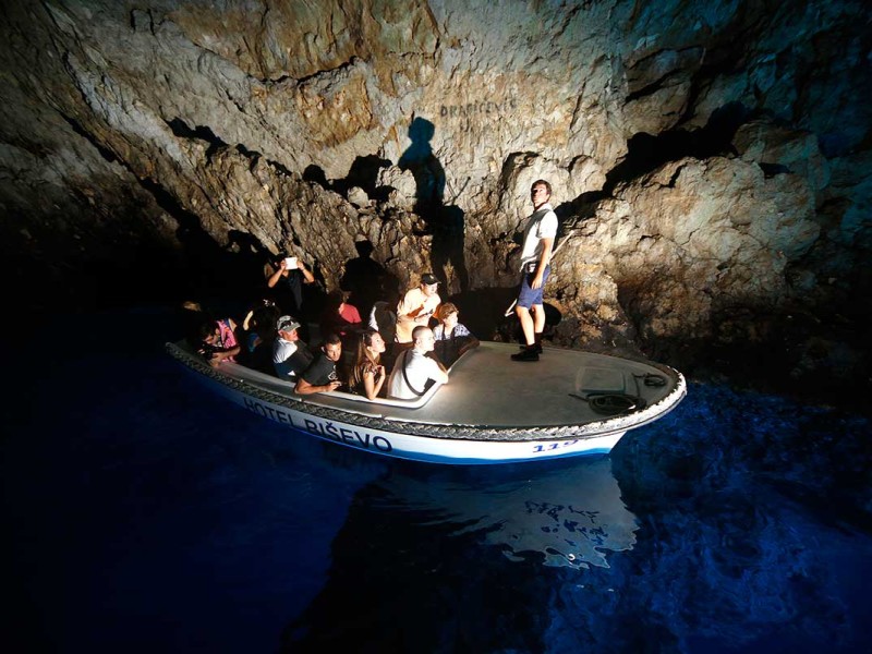 Official Boat taking you inside Blue Cave Bisevo