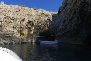 Entrance inside the Blue Cave, island Biševo