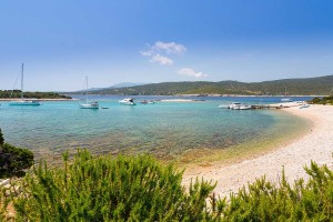 Lagoon of Budikovac island from beach