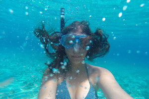 Underwater selfie inside Budikovac lagoon