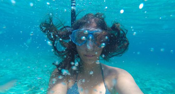 Underwater selfie inside Budikovac lagoon