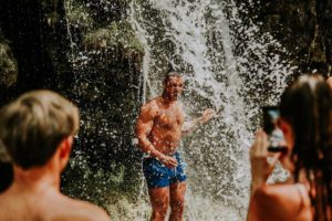 refreshing under the cascade of Krka river