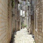 charming stone street in Trogir old town