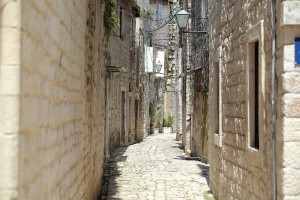 charming stone street in Trogir old town