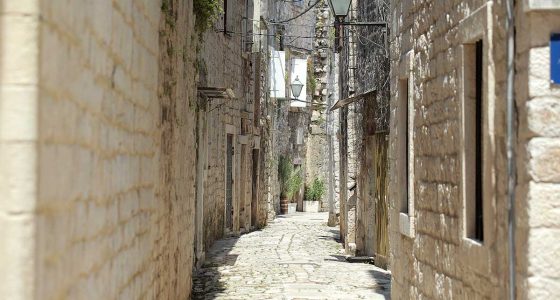 charming stone street in Trogir old town