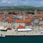 Trogir promenade from air