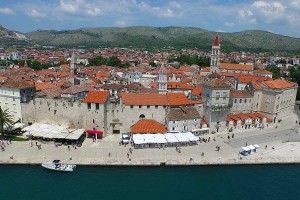 Trogir promenade from air