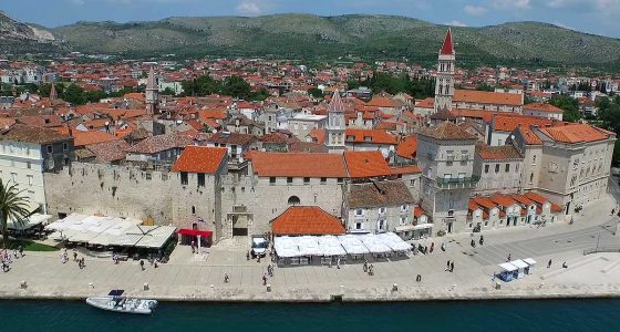 Trogir promenade from air