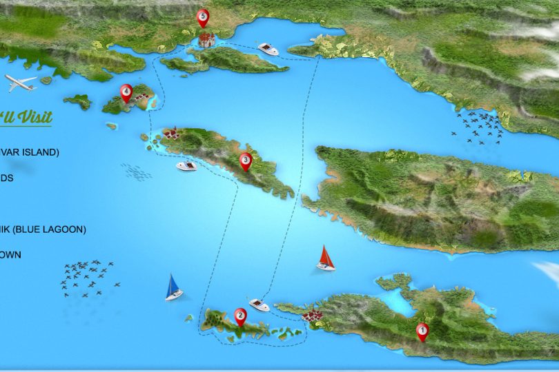 island tour to hvar blue lagoon and trogir-tour map