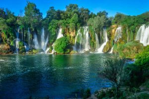 Kravice waterfalls panoramic photo