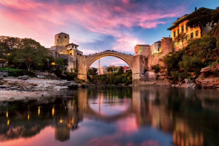 Mostar bridge at dawn