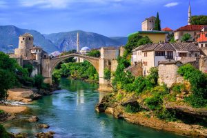 Mostar bridge and river