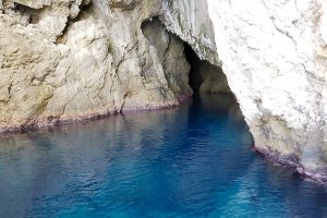 view on the Monk Seal cave entrance