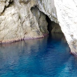 view on the Monk Seal cave entrance