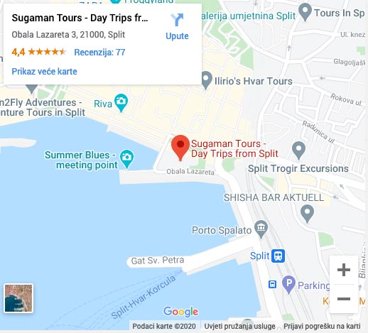 Sugaman Tours office, map