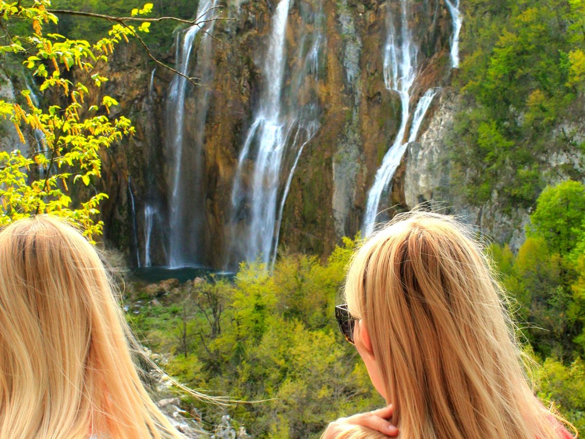 View on the great waterfall, the highest waterfall in Croatia